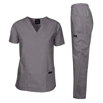 Dagacci Medical Uniform Unisex Scrubs Set Scrub Top and Pants