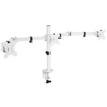 VIVO White Triple Monitor Mount, Articulating Stand for 3 Screens up to 24"