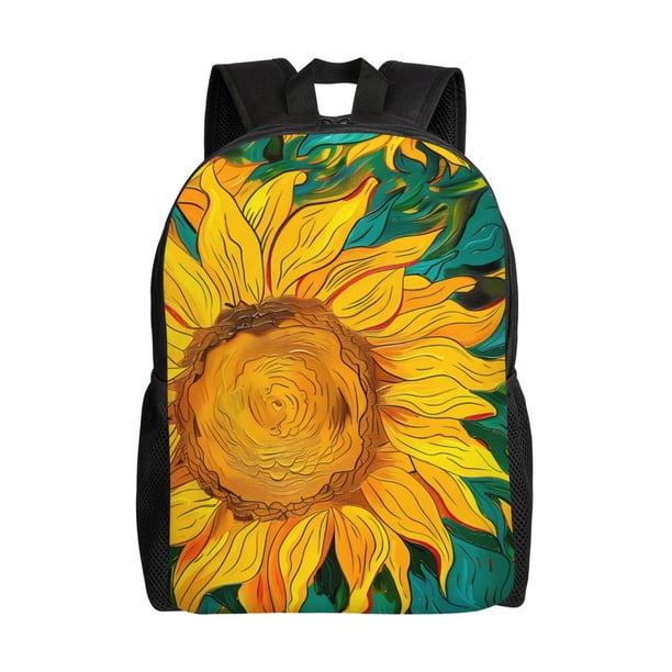 Easygdp Vibrant Sunflower Painting Mochila Versátil y Elegante: Comodidad, Almacenaje y Durabilidad para la Universidad, Trabajo, Viajes y Uso Diario