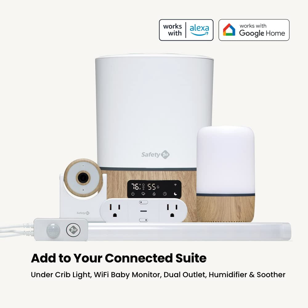 Connected Smart Humidifier — 1 Gallon (3.8L) Tank Size, Cool Mist Humidifier with Hygrometer and Nightlight, and Whisper Quiet for Baby Bedroom, Nursery, iOS and Android Compatible