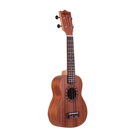 ammoon 21 Inch Wooden Acoustic Ukulele Ukelele Uke Sapele Wood