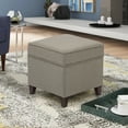 thumbnail image 6 of Joveco Fabric Square Storage Ottoman Foot Rest Stool Brown, 6 of 7