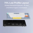 thumbnail image 2 of iBlancod Wireless Mechanical Keyboard 84 Keys 2.4G+BT5.0+Type-C 3 Connections 75% Low Profile Layout Keyboards 15 Effect 5 Brightness Levels for Tablet Laptop Smartphone Gateron Blue Switch Apricot with Short green axis, 2 of 7