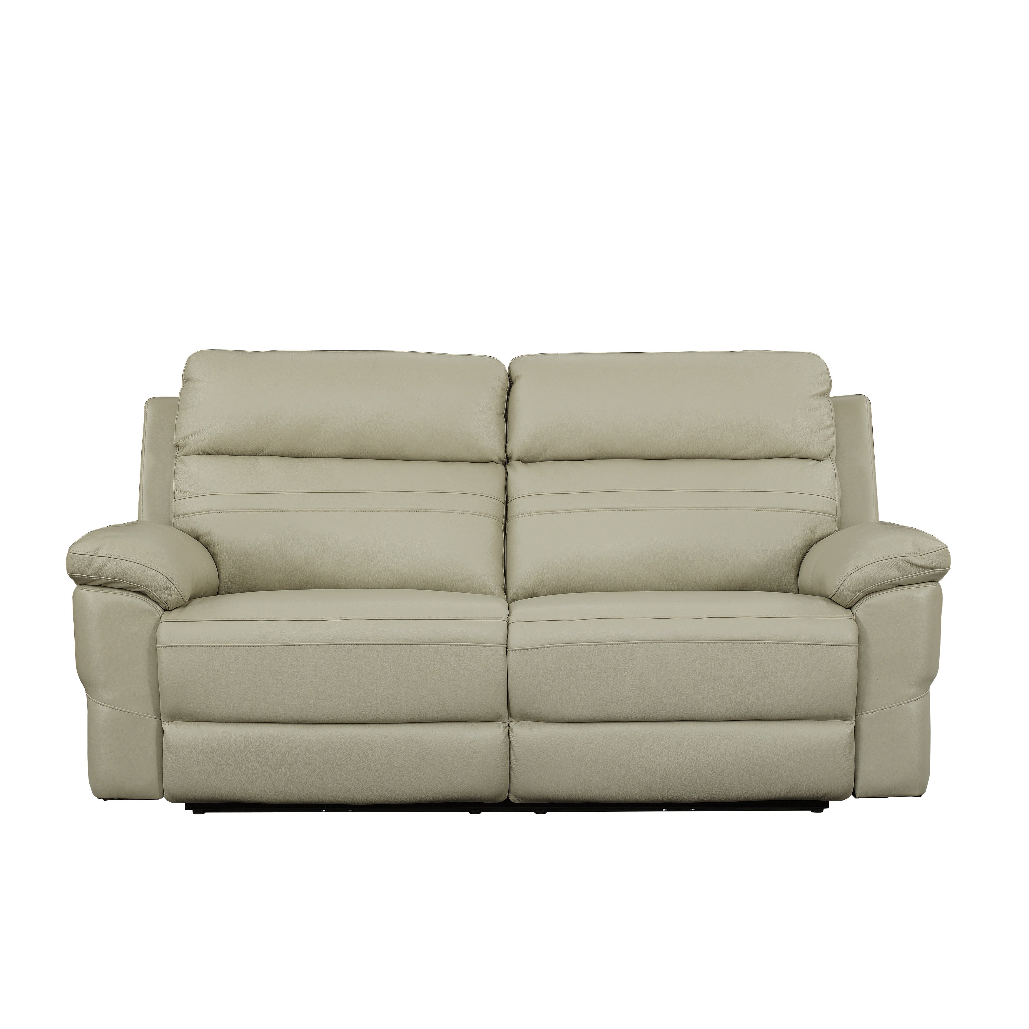 HomeFare Dual Power Reclining Loveseat with USB Charging in Soft Beige