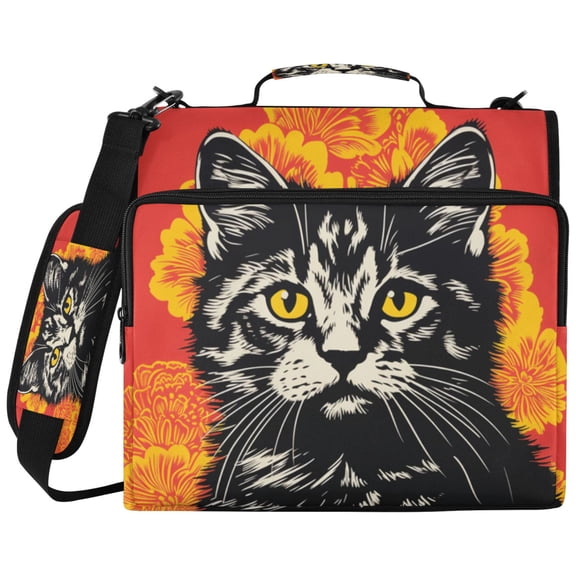 ALAZA Zipper Binder Cool Cat Pattern 2 inch 3 Ring 500 Sheet Capacity Trapper Keeper File Folder Organizer Bag