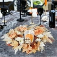 thumbnail image 6 of 22 Inch Halloween Wreath for Front Door, Halloween Skull Wreath with Lights White Pumpkins Roses, Halloween Decorations Fall Maple Leaves Wreath for Porch Window Indoor Outdoor Decor, 6 of 6