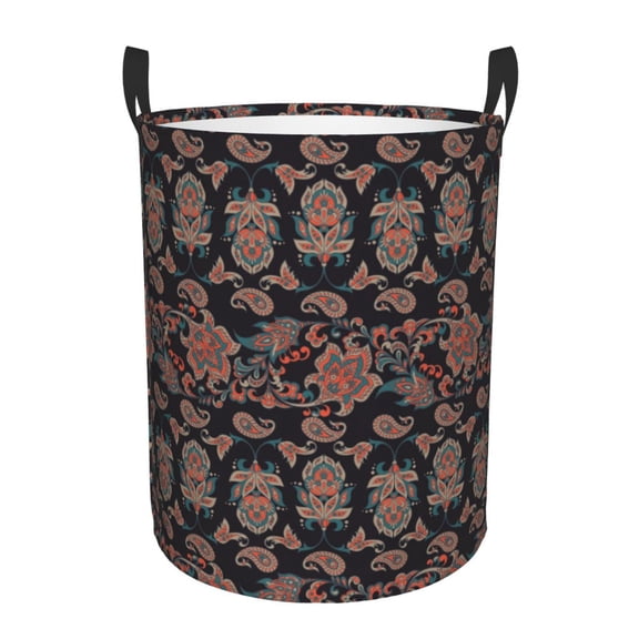 Xecao Retro Floral Print Laundry Hamper Basket,designed for Blanket Storage and Nursery Clothes in the Bedroom