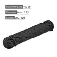 thumbnail image 2 of Unique Bargains Polypropylene Rope Braid Cord 25M/82ft 1/4' Black for Indoor Outdoor Camping Clothes Line, 2 of 5