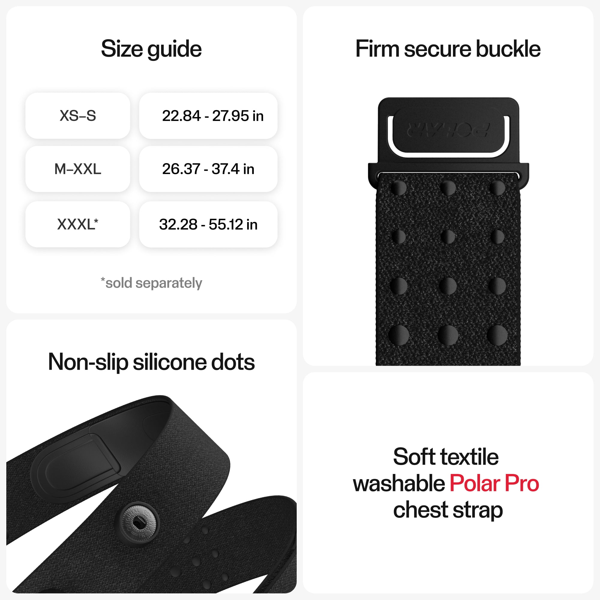 Polar H10+ Capteur de Fréquence Cardiaque - Bluetooth, ANT+, ECG/EKG
