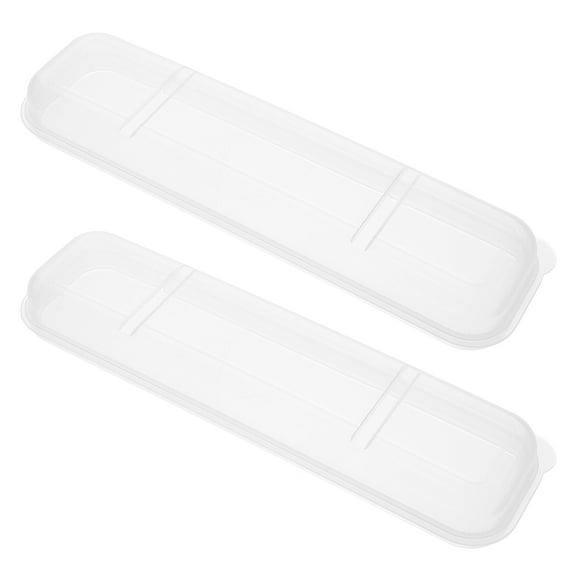 Soimiss 2Pcs Cutlery Storage Box Clear Utensil Case Plastic Portable For Camping Men Women
