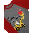 thumbnail image 4 of I'm Digging Valentine's Tractor Lovers 3/4 Sleeve Baseball Jersey Toddler Shirt 2T Dark Gray, 4 of 5