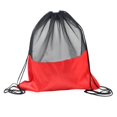 thumbnail image 4 of Mochila de malla con cordón ajustable, bolsa de baloncesto, mochila de día, tela de malla ligera Oxford Rojo, 4 of 9
