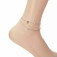 thumbnail image 2 of EOEMY 925 Silver 2 Layers A-Z Letter Initial Anklet Bracelet Charm Women Jewelry-E, 2 of 2