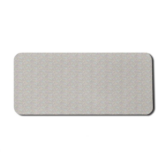 Abstract Geometry Computer Mouse Pad, Pastel Colored Strings Motifs Randomly Spread Illustration, Rectangle Non-Slip Rubber Mousepad X-Large, 35" x 15", Pale Taupe Multicolor, by Ambesonne