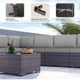 thumbnail image 3 of Gotland Outdoor Patio Furniture Set 9 Piece Sectional Rattan Sofa Set Rattan Wicker Patio Conversation Set with 8 Seat Cushions and 1 Tempered Glass Table,Grey, 3 of 5