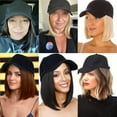 thumbnail image 7 of SEGO Baseball Cap Wigs for Women Black Hat With Bob Hair Extensions Attached Synthetic Hairpieces Short Wig Adjustable Caps With Magic Paste, 7 of 7