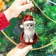 thumbnail image 5 of Personalized Christmas Cat Ornaments, 2D Flat Shatterproof Cat Christmas Hangings Decoration, Cute Christmas Tree Cats Hanging Decorations for Indoor Home/Party/Mantel/Car (D), 5 of 7