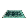 thumbnail image 2 of Ahgly Company Machine Washable Indoor Rectangle Oriental Turquoise Blue Industrial Area Rugs, 2' x 4', 2 of 4