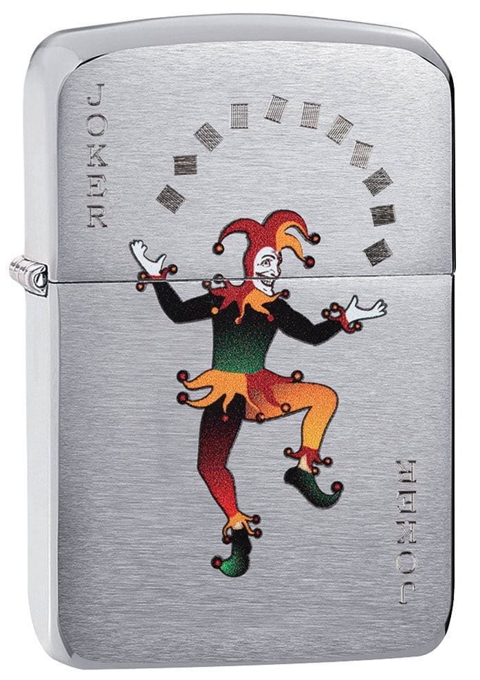 Zippo Lighter Joker Card Brushed Chrome 80732