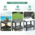 thumbnail image 4 of KINGYES 2-Tier Outdoor Side Table Set of 2, HDPE All Weather Adirondack Small Patio Tables, For Garden Balcony Pool Indoor, Gray, 4 of 11