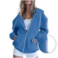 thumbnail image 2 of Women's Full Zip Up Hoodie Long Sleeve Hooded Sweatshirts Pockets Jacket Coat for Women, 2 of 5