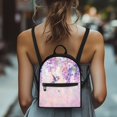 thumbnail image 4 of Eheartsgir Purple Floral Hummingbird Print Lightweight Small Backpack, Practical Fashion Travel Shoulder Bag with Front Pocket for Dating Hiking, 4 of 8