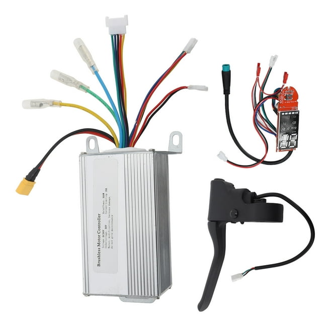 Poussette de Contrôleur de Moteur de Scooter, Kit de Contrôleur de Scooter Électrique 350W avec Levier de Frein pour Modification