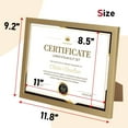 thumbnail image 2 of 8.5x11 Picture Frame Certificate Frames ,Set of 12  Frames Bulk for Award Certificate Document Diploma, Wall or Tabletop Display, 2 of 2
