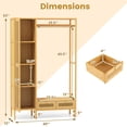 thumbnail image 3 of Costway Bamboo Clothing Rack with Cabinet Hanging Rod Storage Shelf & Drawers for Foyer, 3 of 10