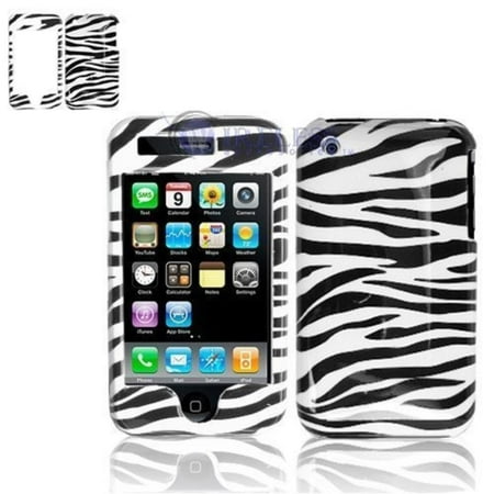 Cell Phone Skin Cover - Black and White Stripes Zebra Skin Animal Design Snap-On Cover Hard Case Cell Phone Protector for Apple iPhone 3G, SNAP-ON HARD COVER PROTECTOR.., By Looking Deals,USA