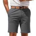 thumbnail image 3 of IhhxPro Men's Casual Shorts with Elastic Waist and Pockets, Business Belted Bermuda Quick Dry Lightweight Cotton Relaxed Fit Summer Travel Golf S-2XL, 3 of 9
