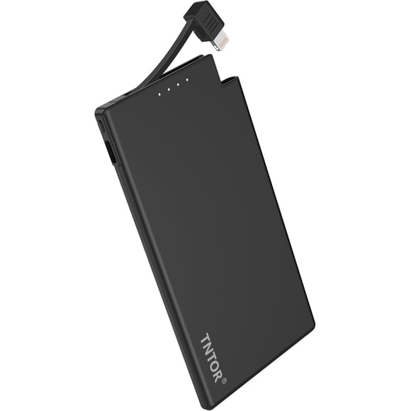 TEMOGU-Portable Charger with Built in Cables 5000mAh Slim Power Bank Compatible with iPhone 14 13 12 11 X 8 7 6 5 SE Series