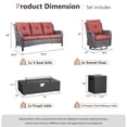 thumbnail image 2 of Giantfurnni 4 Piece Patio Wicker Furniture Set, Outdoor Swivel Rocker Chairs, All Weather Outdoor Patio Couch with Fire Pit Table for Deck Porch, 2 of 15