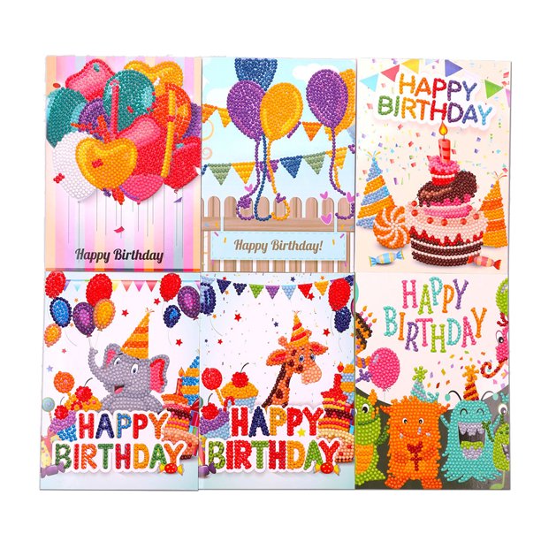 Kits de pintura de diamante 5D para fiesta de cumpleaños hecha a mano con tarjeta de vacaciones de mosaico de diamantes DIY FLhrweasw Nuevo