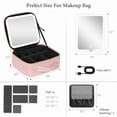 thumbnail image 5 of Behaesty Portable Makeup Bag with 3-Color LED Detachable Mirror 2000mAh USB Rechargeable Waterproof PU Leather Organizer Compact Travel Cosmetic Pouch Vanity Purse, 5 of 10