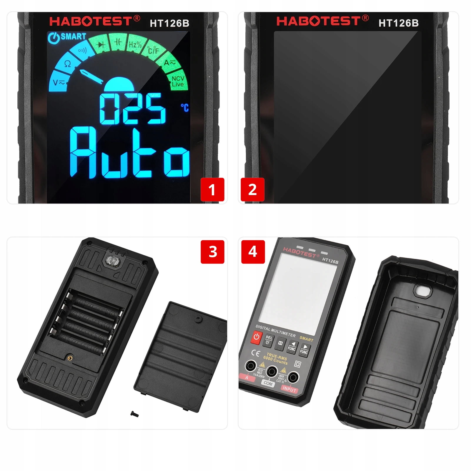 HT126B multimeter digital high-precision electrical automatic intelligent anti-burn digital display multimeter