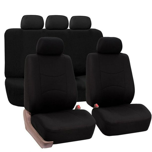 Top Deals Universal Front Seat Car Cover Fabric Cushion 9 Piece Set Advanced Black Com - How To Clean Fabric Car Seat Covers