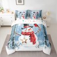 thumbnail image 2 of jejeloiu Kawaii Snowmen Bedding Comforter Set 7 Pieces,Merry Christmas Full Bedding Set,Red White Blue Fitted Sheet Flat Sheet For Childrem,Ultra Soft Home Decor Reversible, 2 of 8