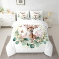 thumbnail image 2 of Manfei Watercolor Deer Bedding Comforter Set 7pcs, Chic Butterfly Flower Full Bedding Set, Woodland Animal Fitted Sheet Flat Sheet, Microfiber Bedroom Decor, 2 of 8