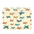thumbnail image 7 of Yayeee Collapsible Cube Storage Bin with Lid Fabric Closet Decorative Basket with Handles, Brown Cartoon Planes Pattern, 7 of 7