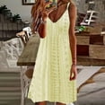 thumbnail image 2 of Womens Eyelet Sun-Dress Hollow-Out Sleeveless Tank Dress A-Line Swing Sundress Baggy Boho Dressy Sun-Dress Light Breathable Dress Bussiness Office Work Outfits, 2 of 6