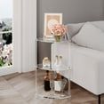 thumbnail image 2 of Rupoun 3 Tier Clear Acrylic Corner End Table, Modern Transparent Nightstand Shelf for Bedroom Bathroom Living Room, 25.6 Inches High, 2 of 5