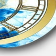 thumbnail image 2 of Designart 'Blue and Gold Ocean Abstract Marble' Glam wall clock, 2 of 3