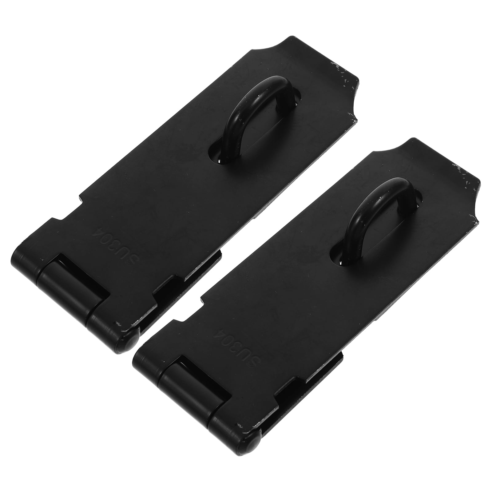 5-Inch 304 Stainless Steel Door Hasp Latch – Black Safety Lock For Cabinets, Gates & Pet Cages (1 Pack, 2mm Thick)