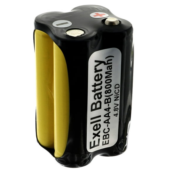 Exell Custom 4.8V 800mAh NiCd 4xAA Square Button Top Battery Pack