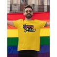 thumbnail image 2 of Happy Pride Bubblegum Text T-Shirt Men -Smartprints Designs, Male 4X-Large, 2 of 4