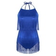 thumbnail image 5 of CHICTRY Womens Sequins Fringes Latin Dancewear Shiny Tassels Rumba Flapper Dress, 5 of 7