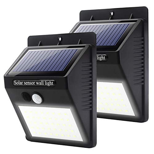 2 Pack 40PCS LED Solar Motion Light Solar Powered PIR Motion Sensor