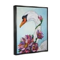 thumbnail image 4 of Stupell Industries Swan Bird Vivid Lotus Flower Blossoms Collage Painting Luster Gray Floating Framed Canvas Print Wall Art, Design by Lisa Morales, 4 of 5