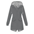 thumbnail image 4 of Kiijoy Girls Long Jacket Hooded Outerwear Coat with Pocket, Grey, 5-6 Years, 4 of 5
